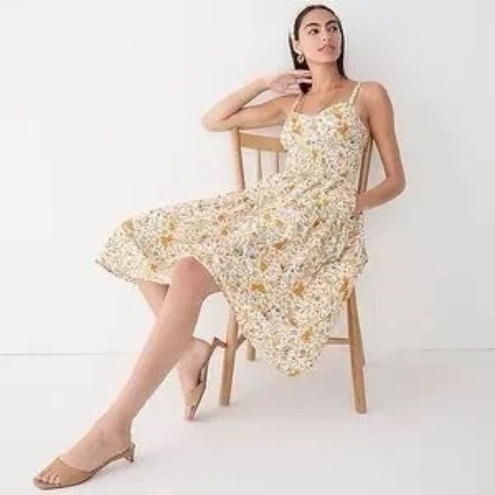 J. Crew smocked waist dress in sunny blooms